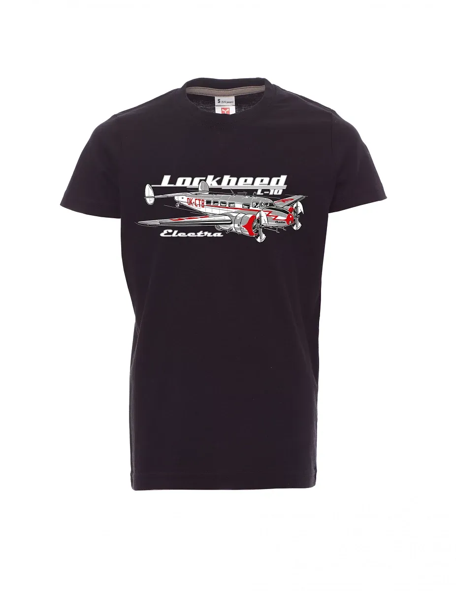 Schwarzes Kinder T-Shirt Lockheed L-10