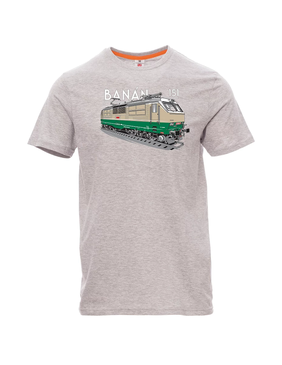 Grau melange T-Shirt für Männer Elektrolokomotive 151 "Banane"