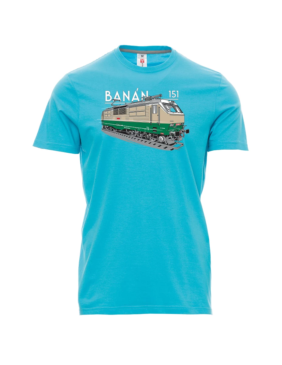 Atoll-blaues T-Shirt für Männer Elektrolokomotive 151 "Banane"