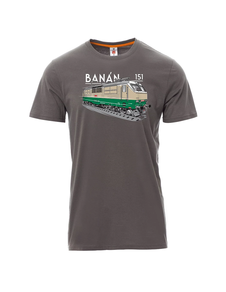 Graues T-Shirt für Männer Elektrolokomotive 151 "Banane"