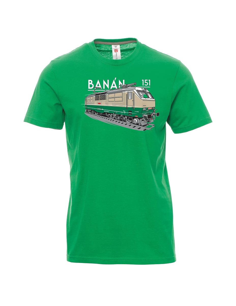 Grünes T-Shirt für Männer Elektrolokomotive 151 "Banane"