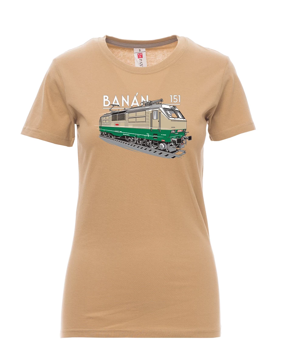Braunes T-Shirt für Damen Elektrolokomotive 151 "Banane"
