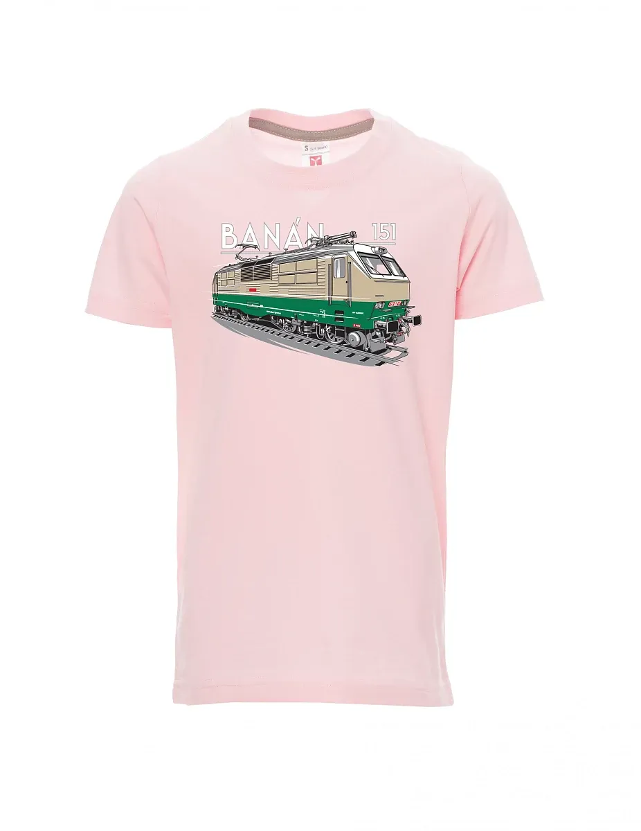 Hell-Pink Kinder T-Shirt Elektrolokomotive 151 "Banane"