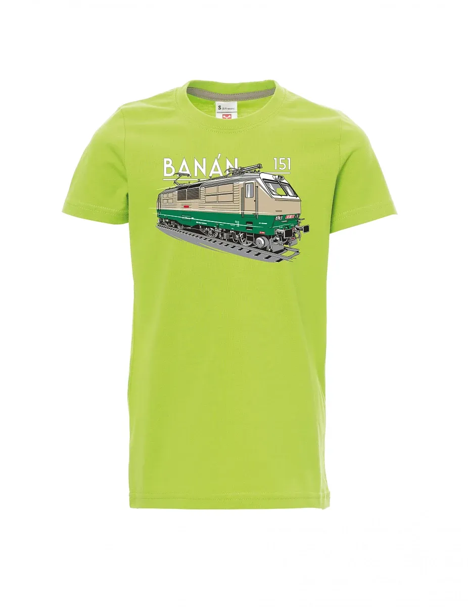 Hellgrünes Kinder T-Shirt Elektrolokomotive 151 "Banane"