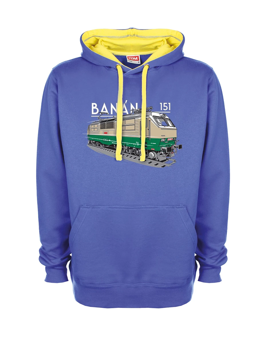 Gelb-blaues Sweatshirt Elektrolokomotive 151 "Banane"