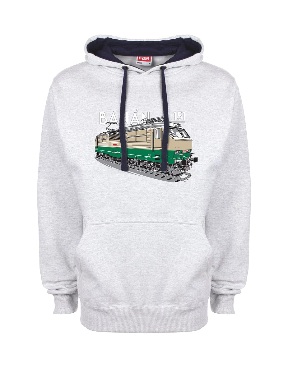 Blau-graues Sweatshirt Elektrolokomotive 151 "Banane"