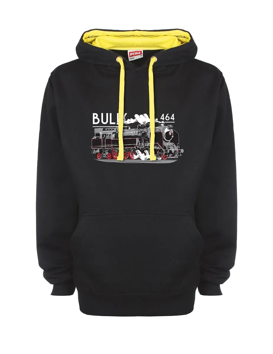 Gelb-schwarzes Sweatshirt mit Lokomotive 464