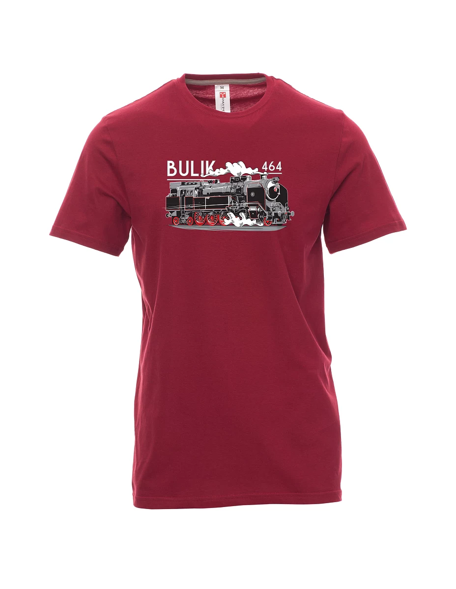 Dunkelrotes T-Shirt für Männer Lokomotive 464