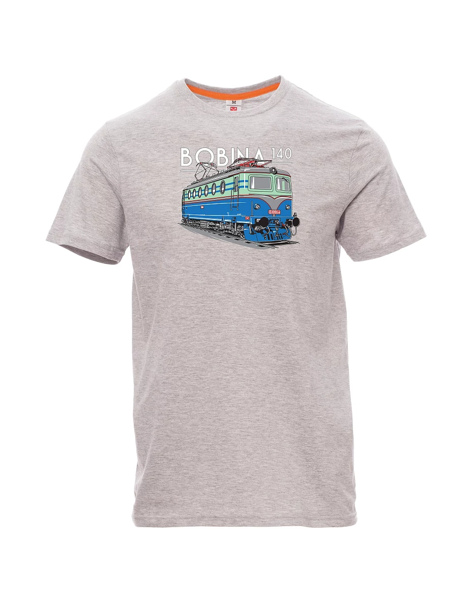 Grau melange T-Shirt für Männer Lokomotive 140