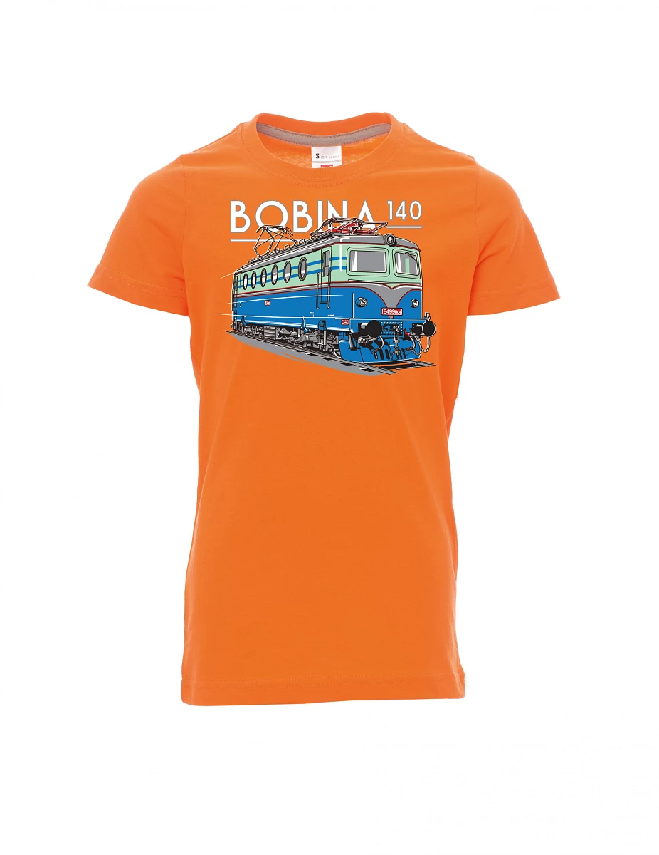 Orange Kinder T-Shirt Lokomotive 140