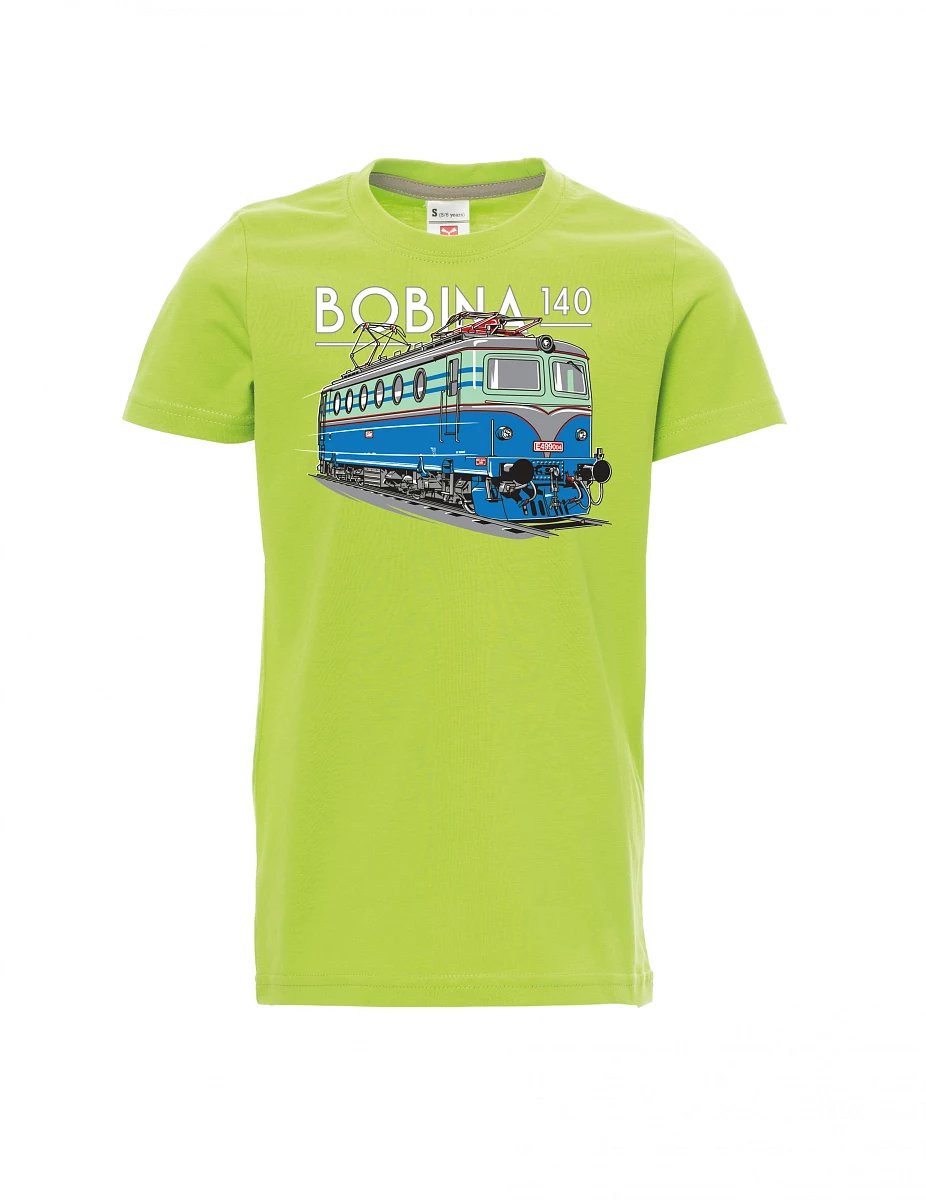 Hellgrünes Kinder T-Shirt Lokomotive 140