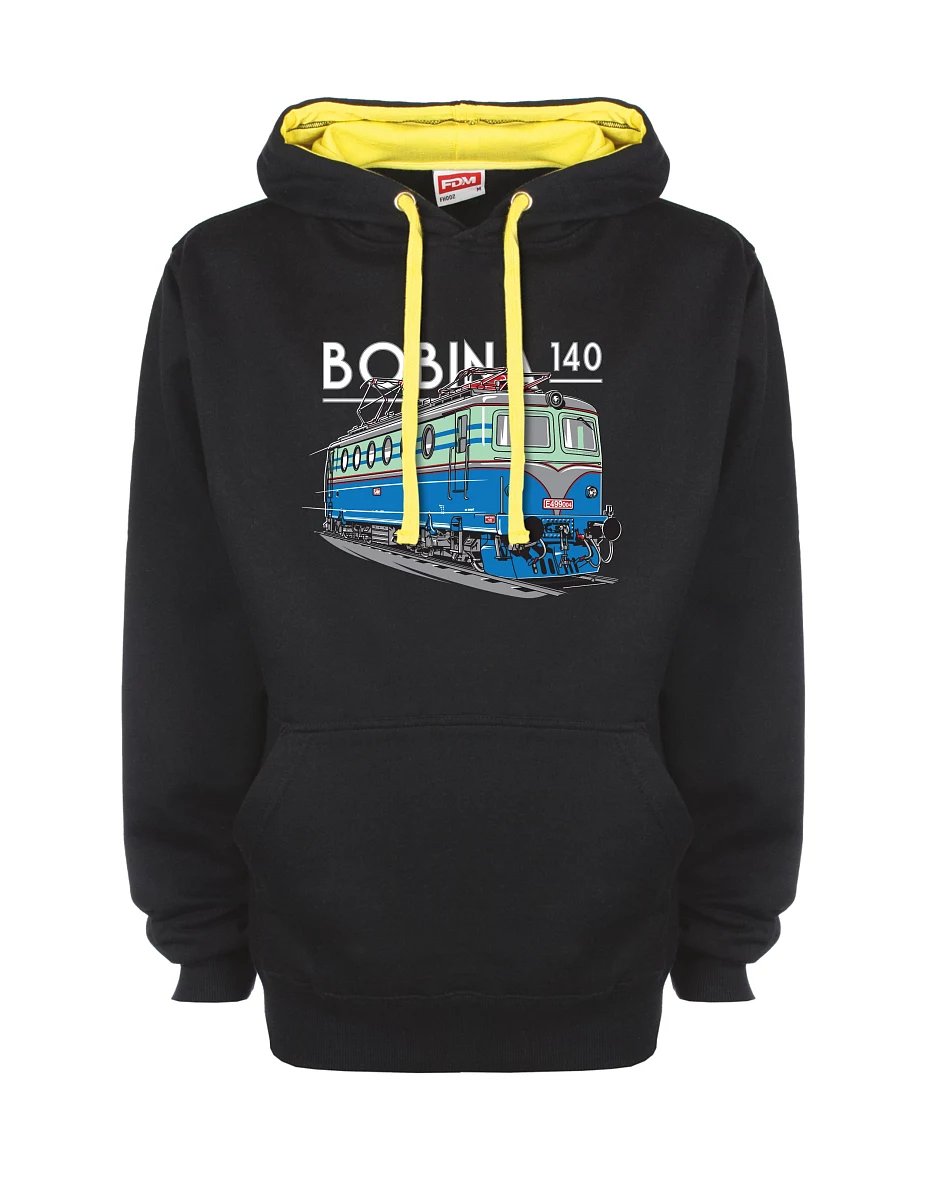 Gelb-schwarzes Sweatshirt mit Lokomotive 140