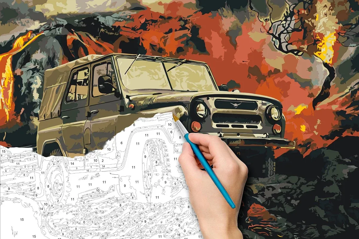 Malen nach Zahlen - Bild von Veteran UAZ 469