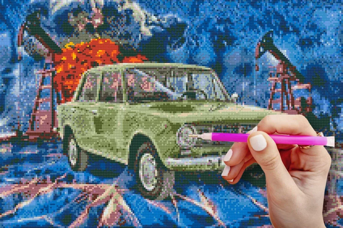Diamond painting by numbers - picture of veteran Lada-Žiguli