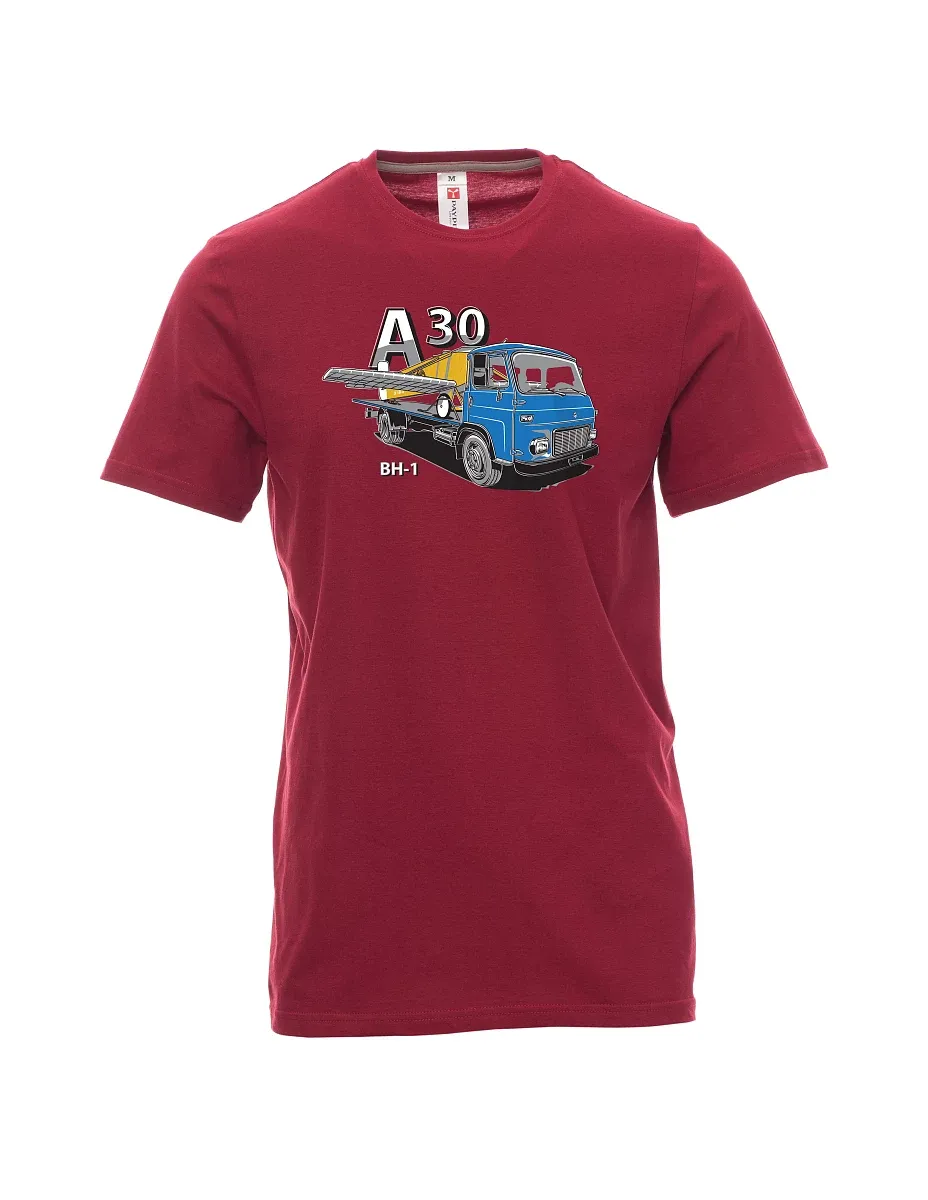 Dunkelrotes T-Shirt für Männer Avia A30 und flugzeug BH - 1