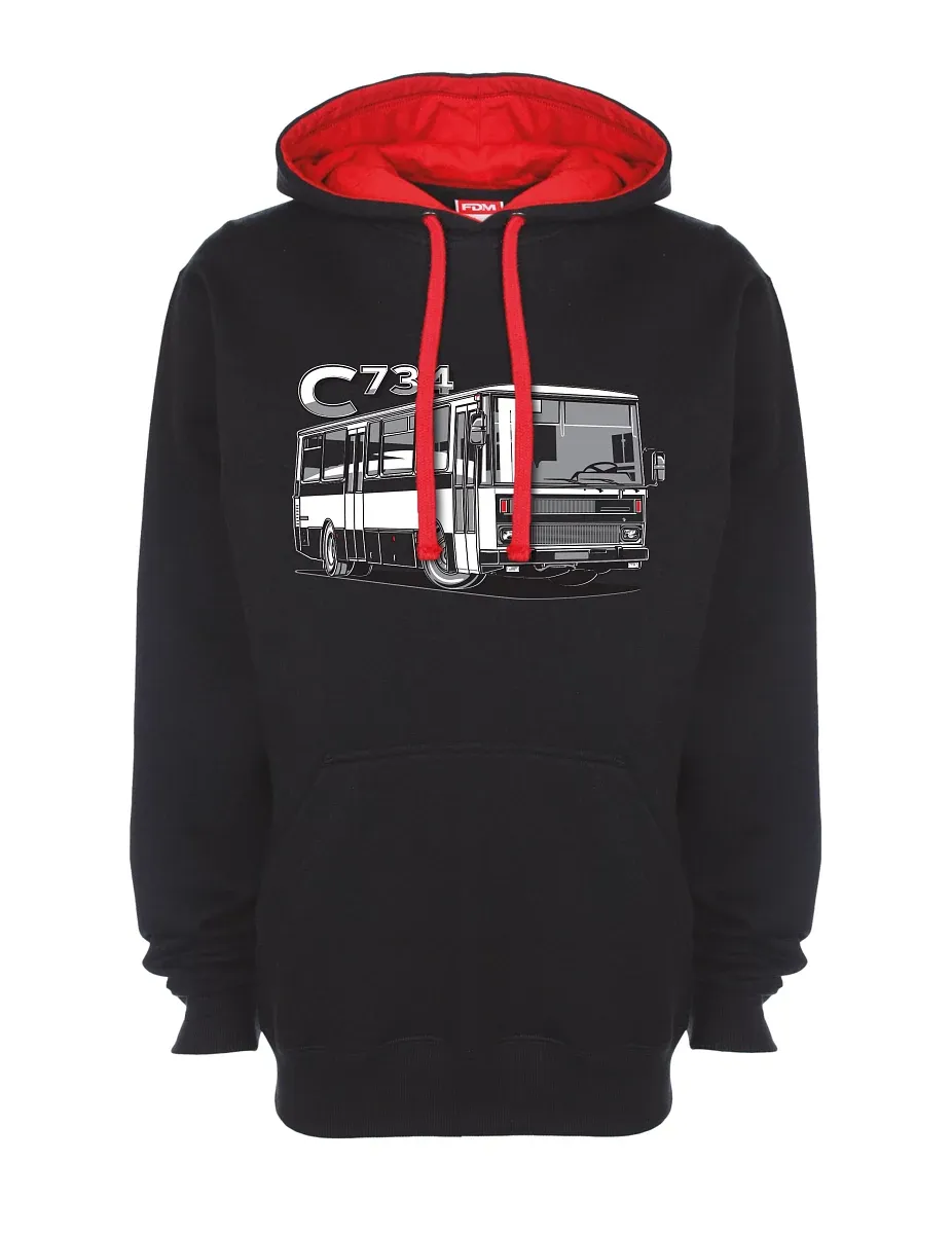 Rot-schwarzes Sweatshirt Bus C734