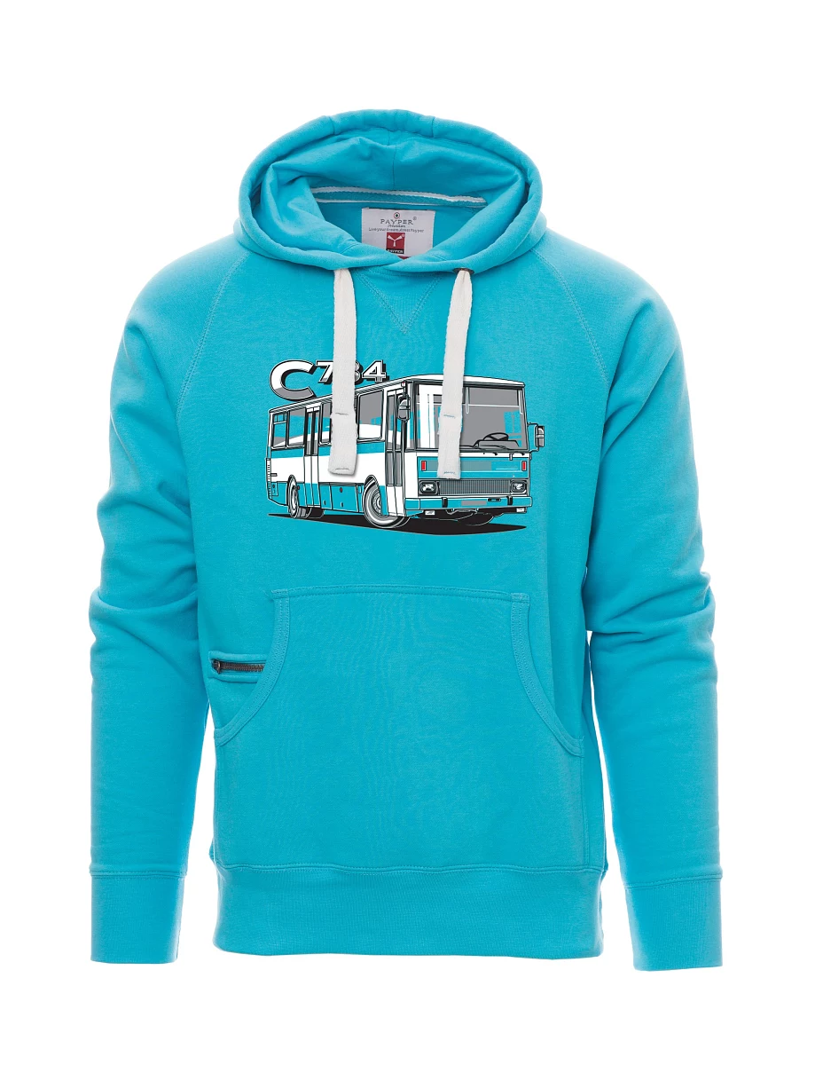 Hellblaues Sweatshirt für Männer Bus C734