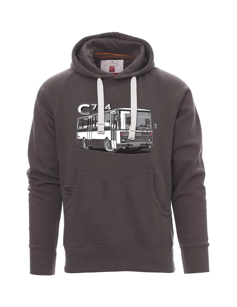 Graues Sweatshirt für Männer Bus C734