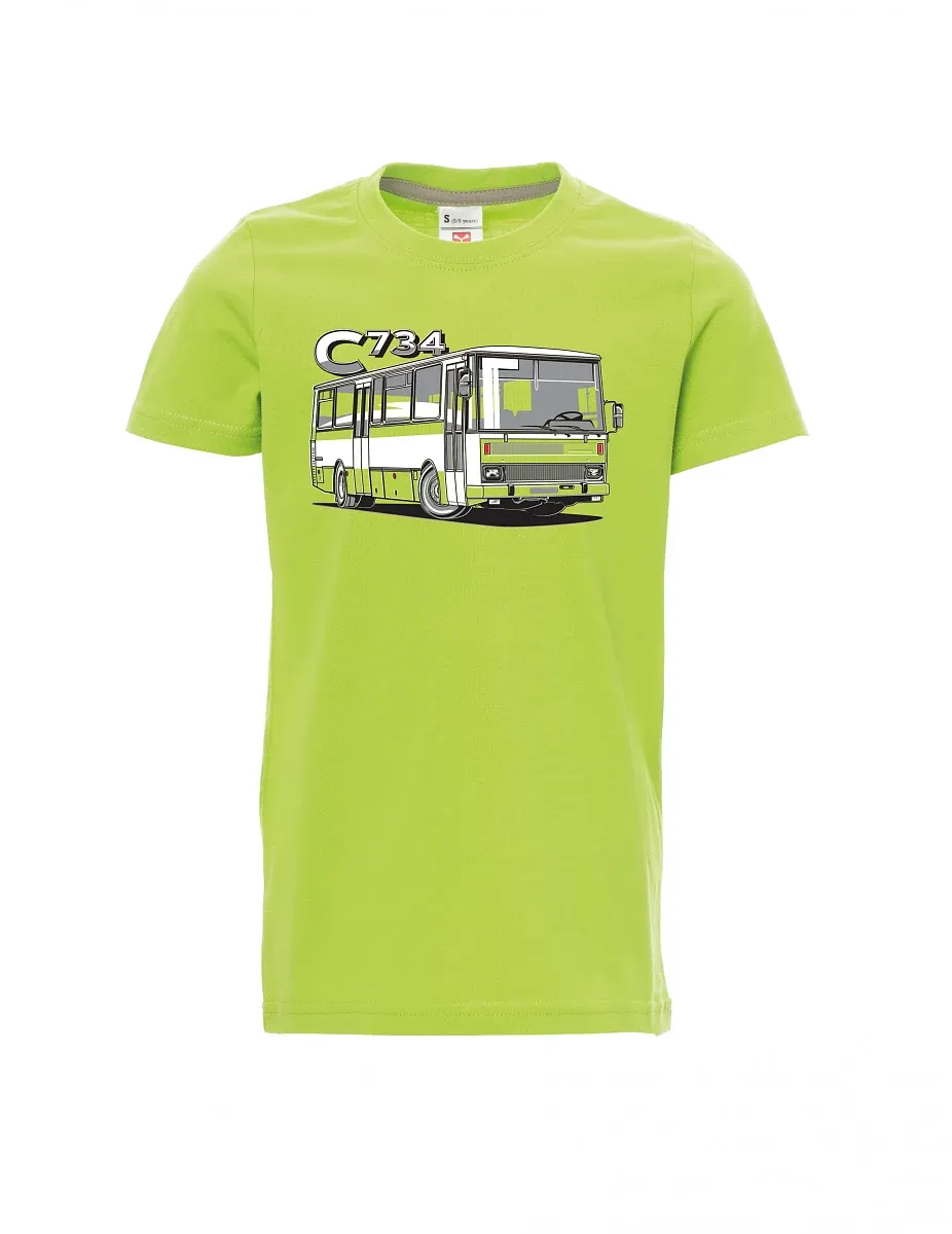 Hellgrünes Kinder T-Shirt Bus C734