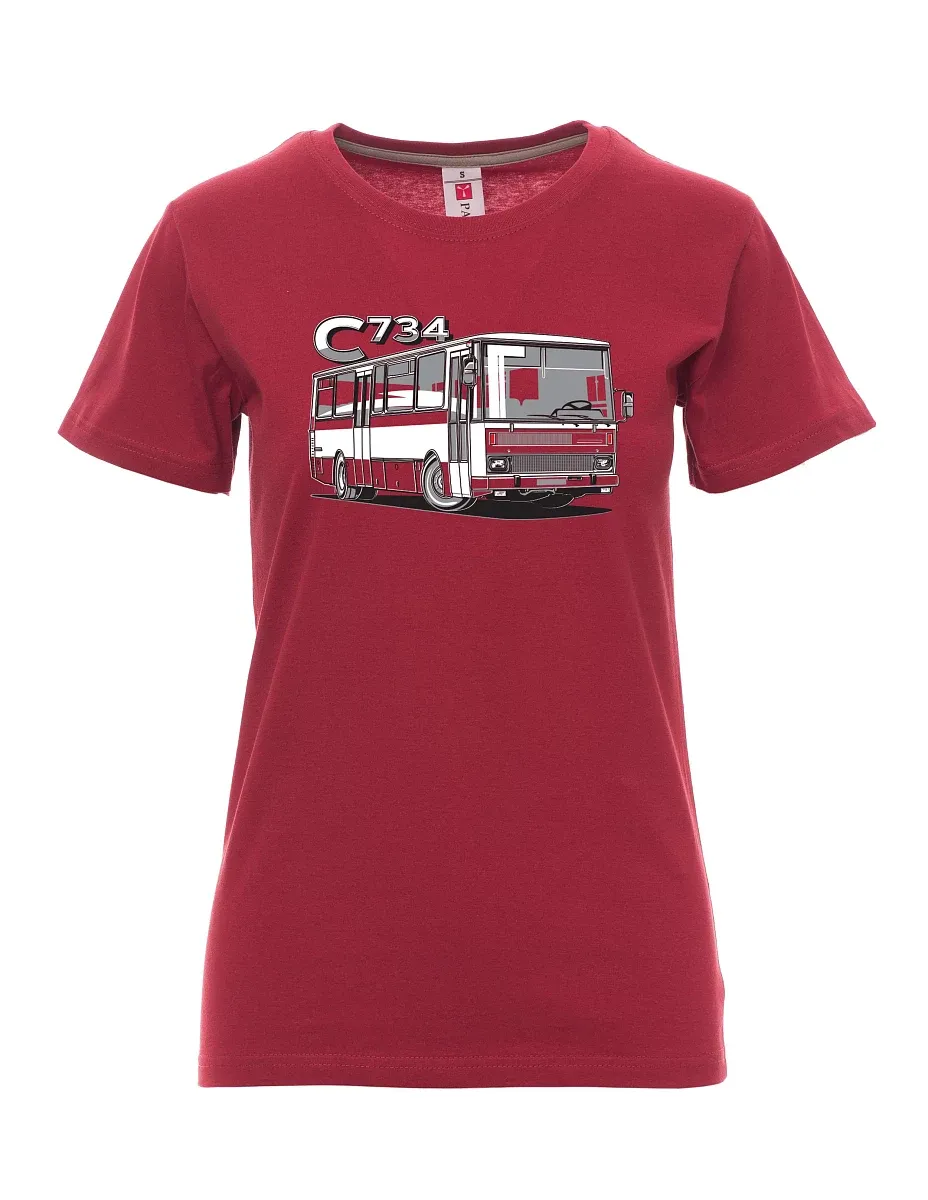 Bordeaux T-Shirt für Damen Bus C734