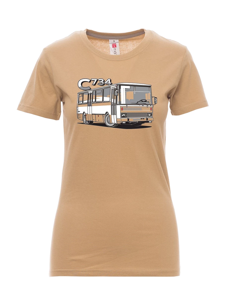Braunes T-Shirt für Damen Bus C734