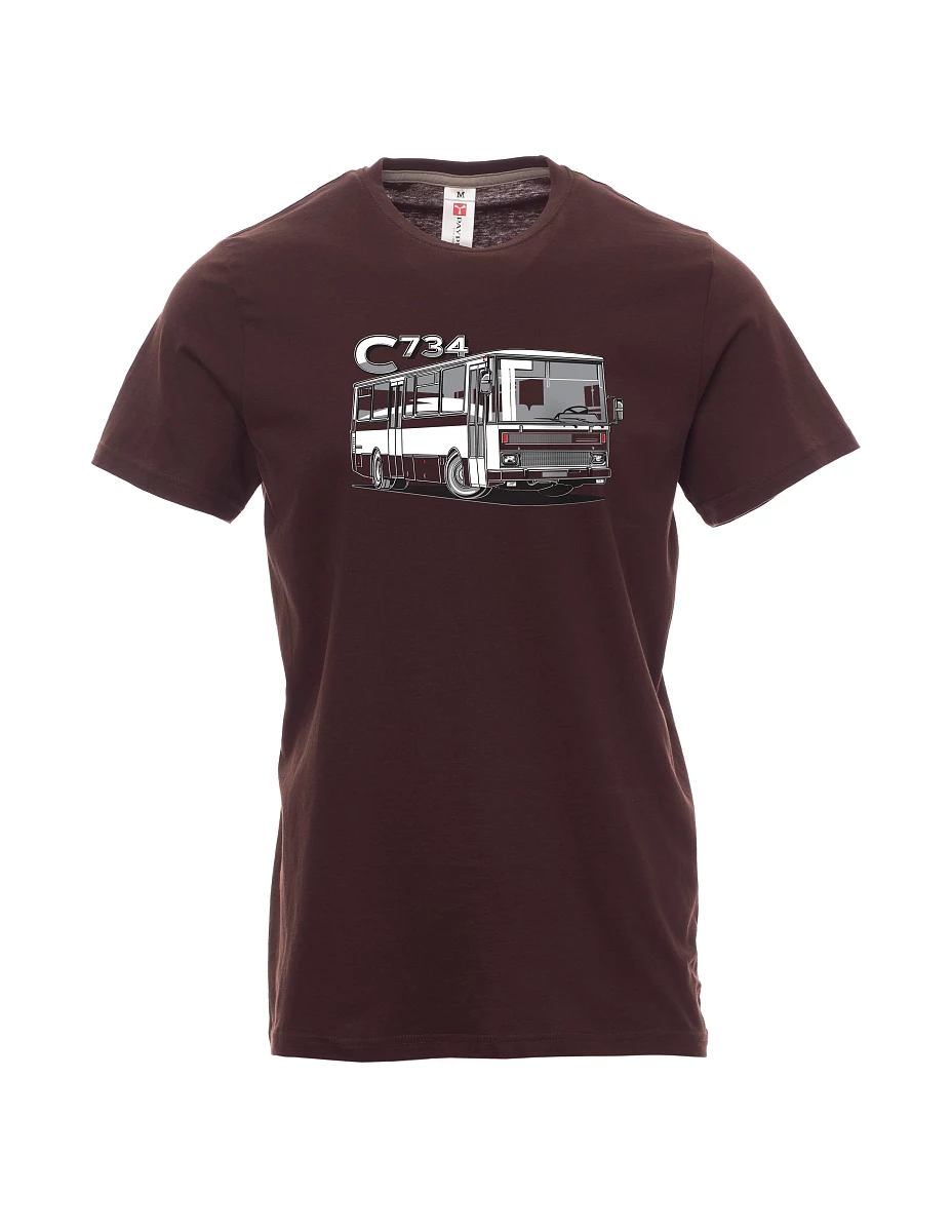 Dunkelbraun T-Shirt für Männer Bus C734