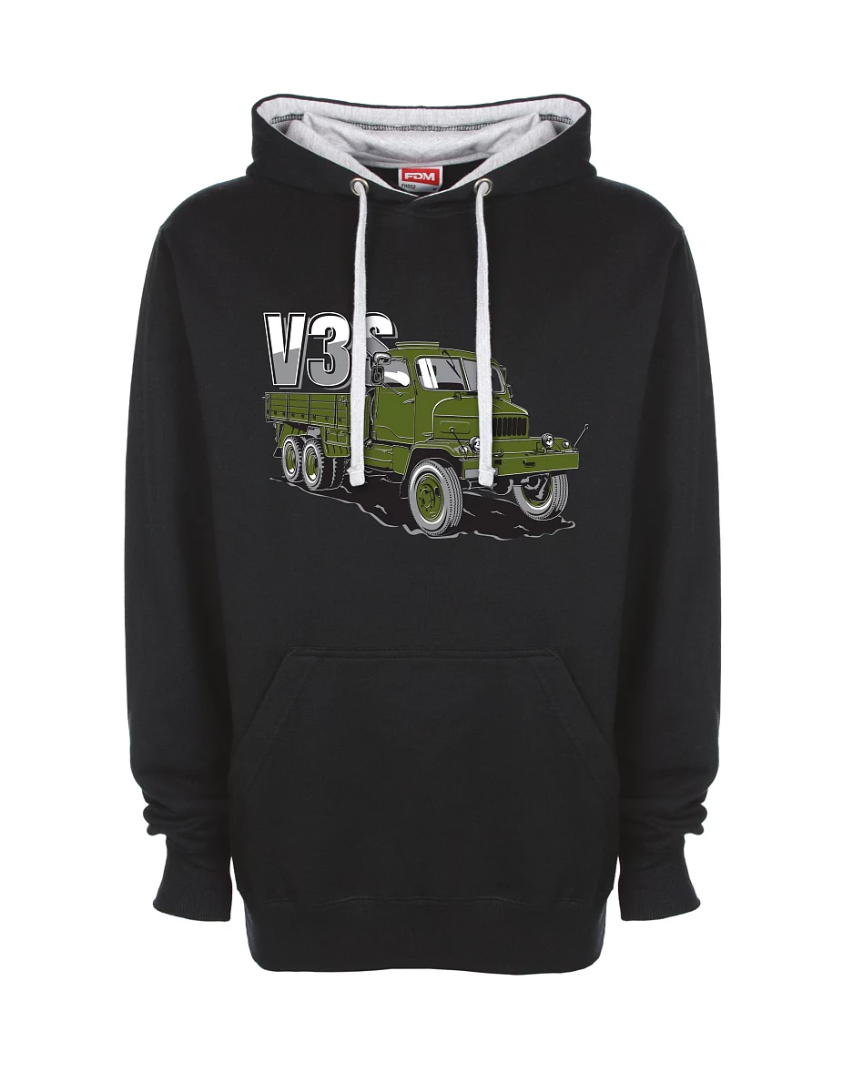 Grau-schwarzes Sweatshirt LKW V3S Flachbett-LKW