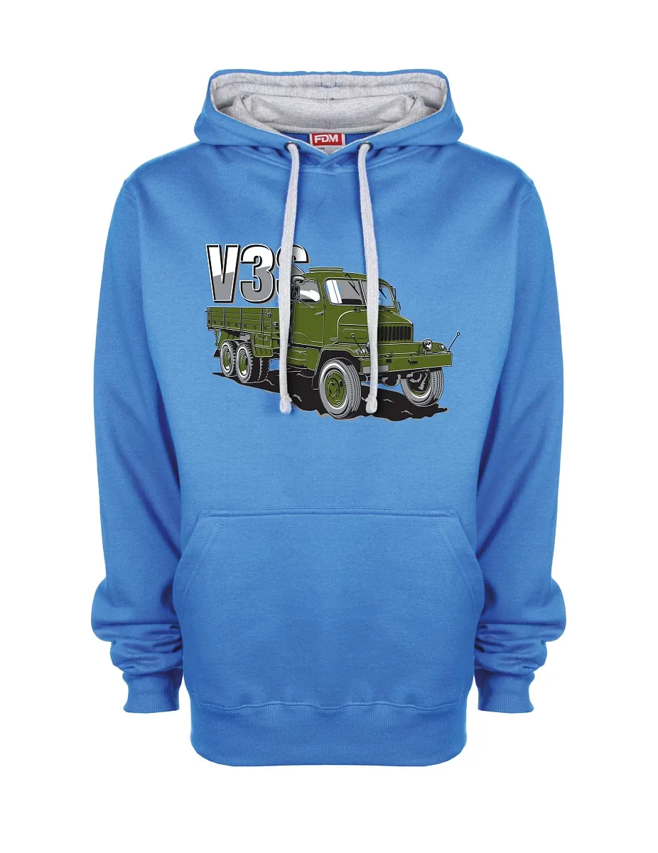 Grau-blaues Sweatshirt LKW V3S Flachbett-LKW