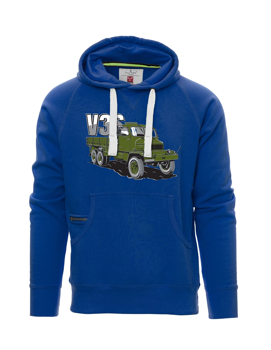 Blaues Sweatshirt für Männer LKW V3S Flachbett-LKW