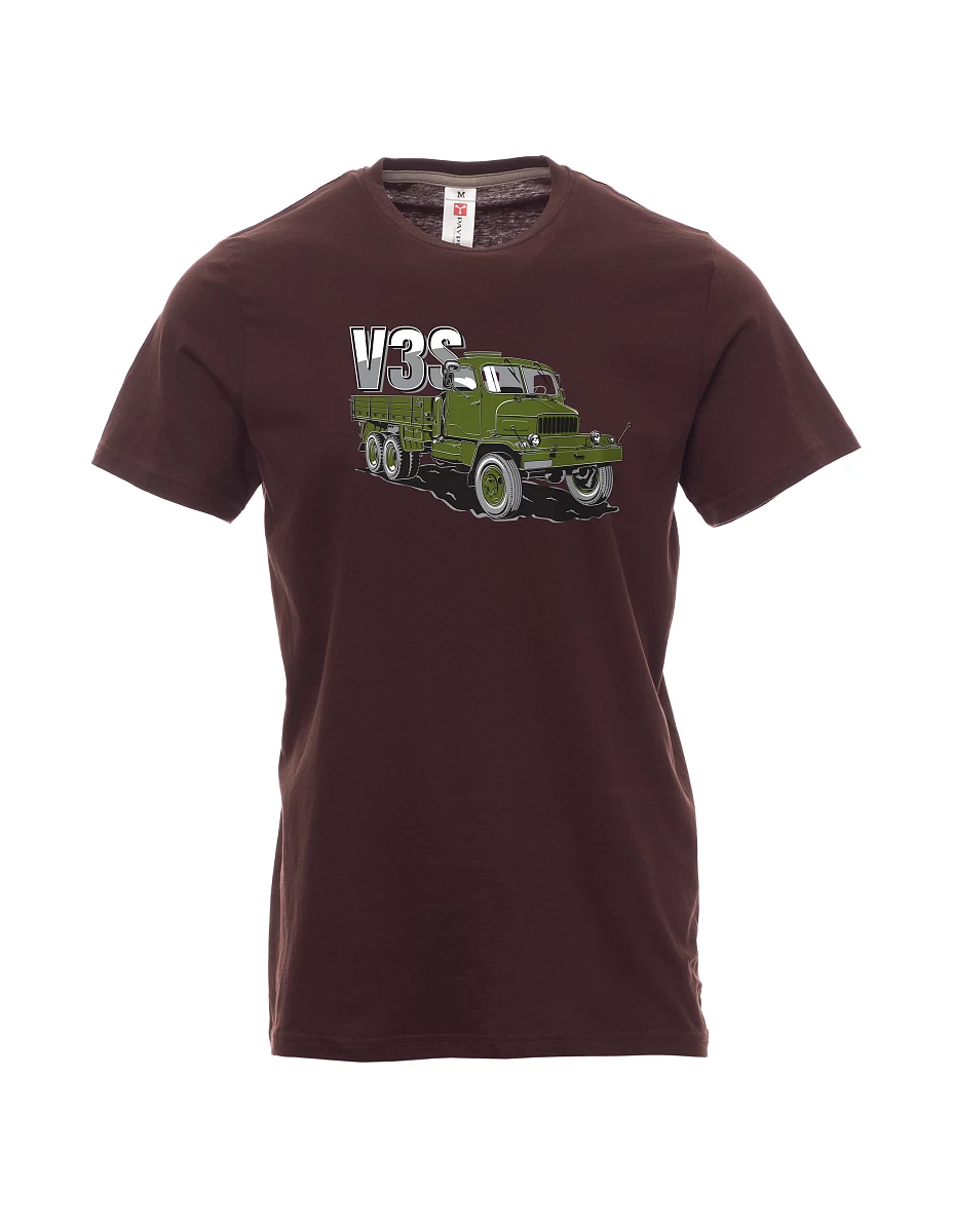 Dunkelbraun T-Shirt für Männer LKW V3S Flachbett-LKW