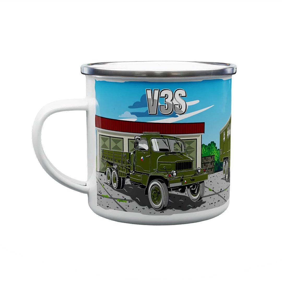 Emaille-Tasse LKW V3S Kabinett 330 ml