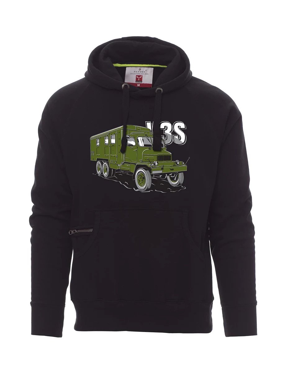 Schwarzes Sweatshirt für Männer LKW V3S Kabinett