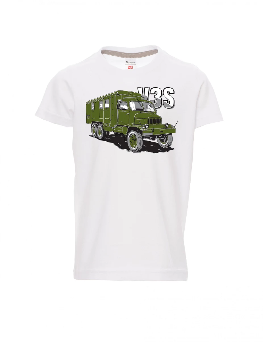 Weißes Kinder T-Shirt LKW V3S Kabinett
