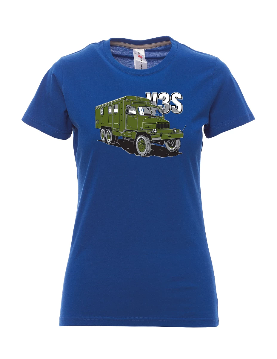Königsblaues T-Shirt für Damen LKW V3S Kabinett