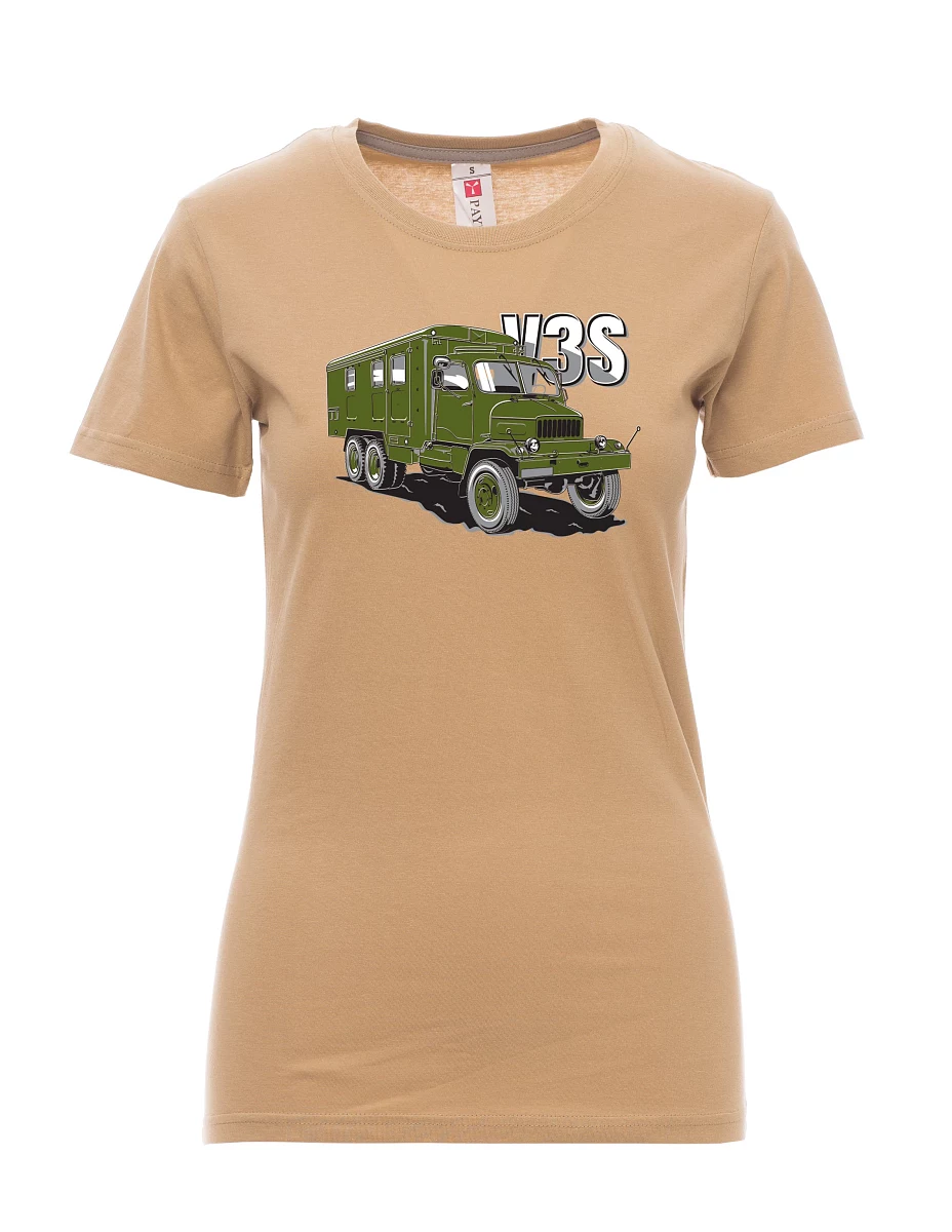 Braunes T-Shirt für Damen LKW V3S Kabinett