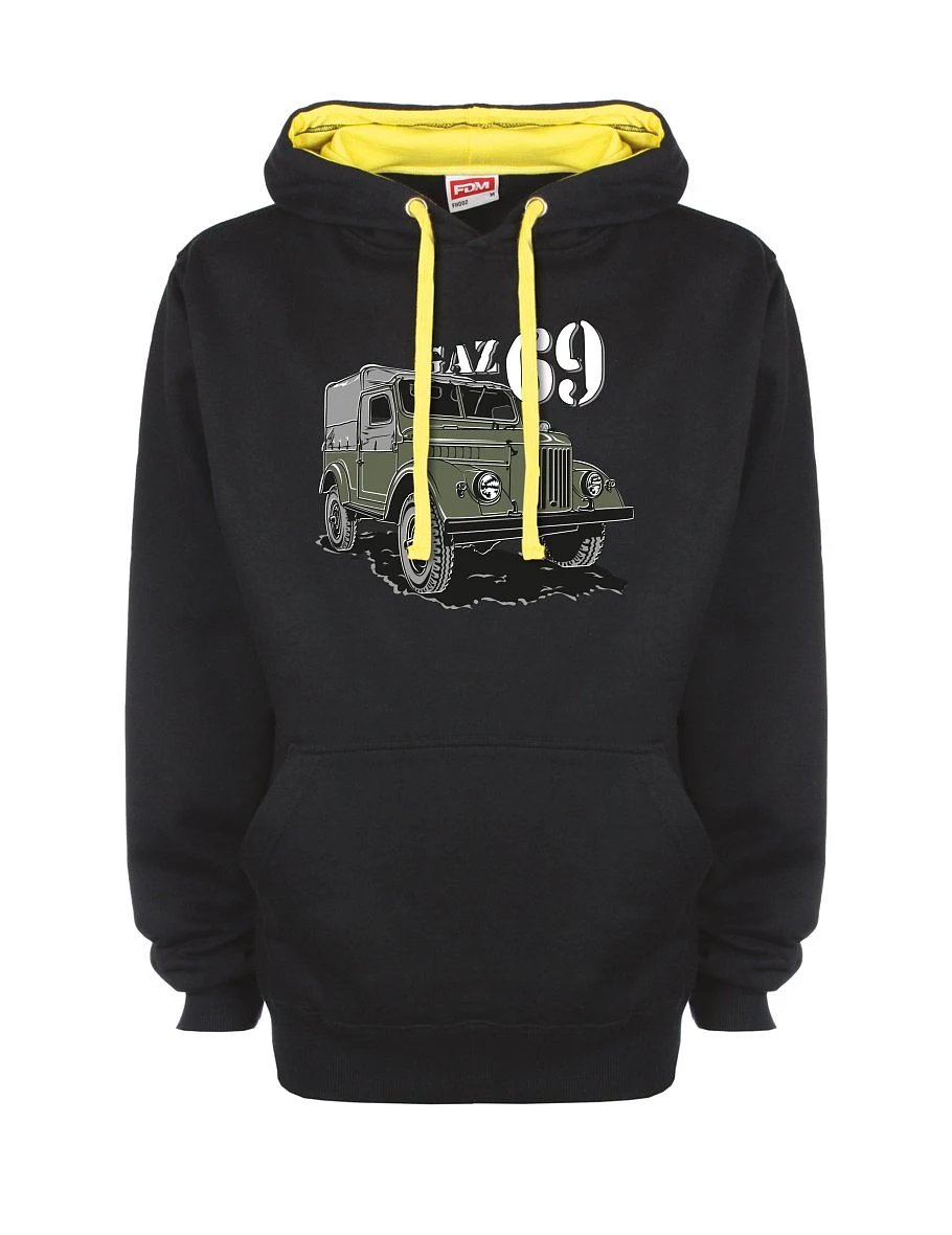 Gelb-schwarzes Sweatshirt mit GAZ 69
