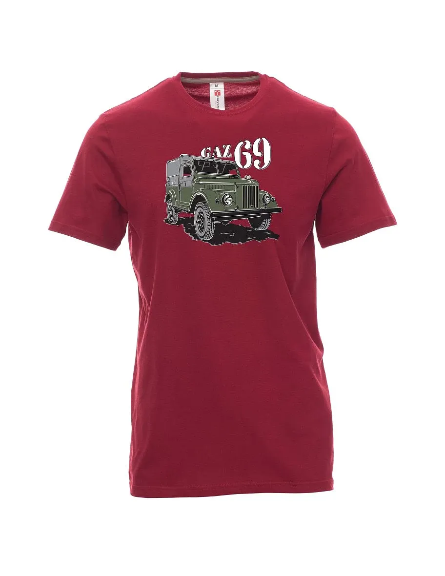 Dunkelrotes T-Shirt für Männer GAZ 69