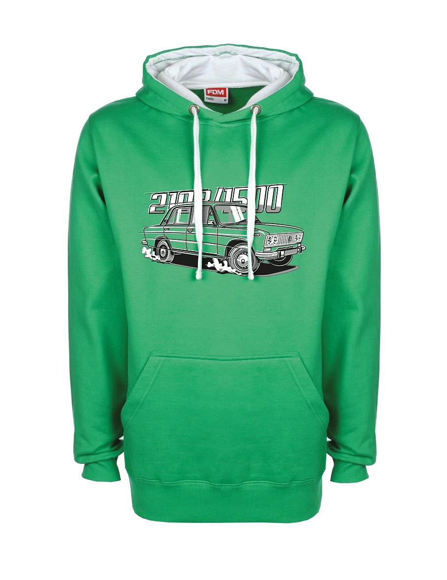 Weiß-grünes Sweatshirt Lada 2103 / VAZ 1500