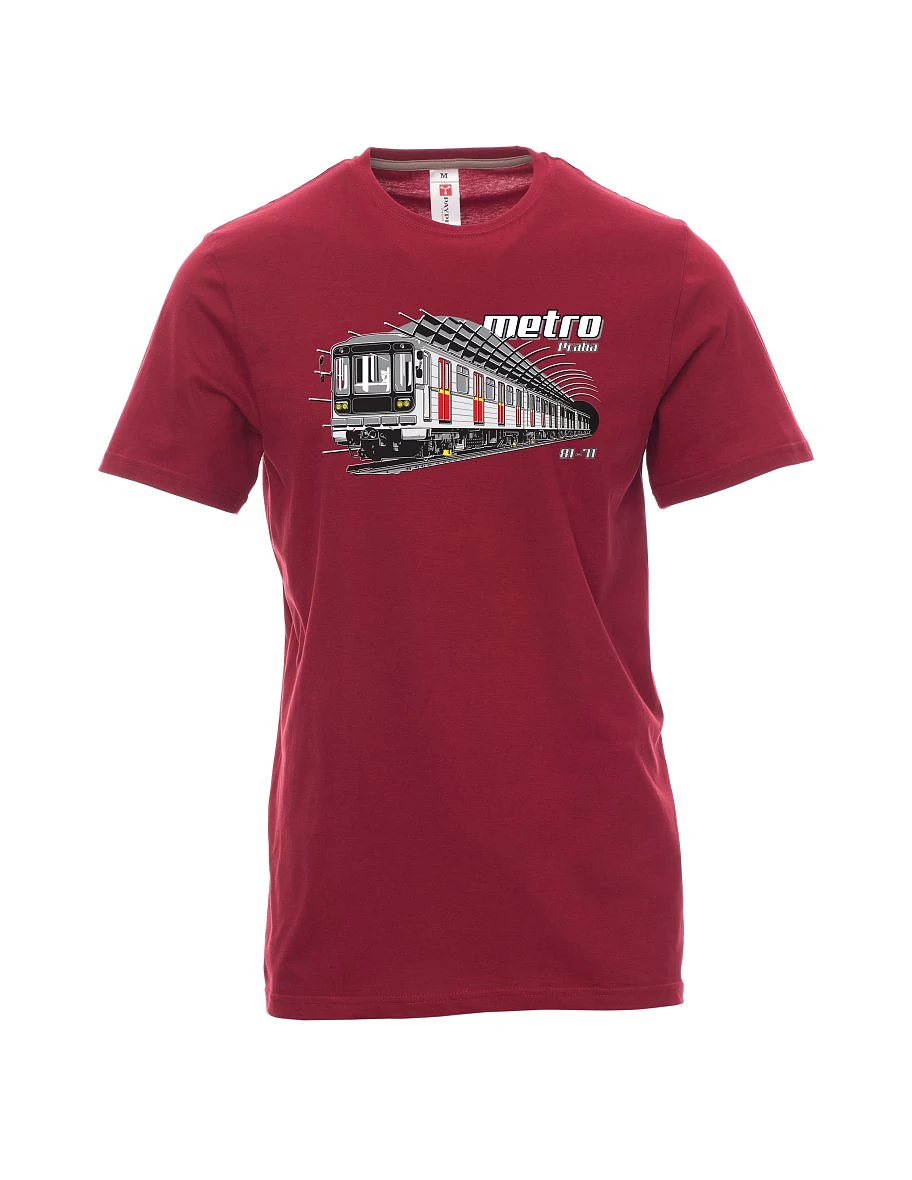 Dunkelrotes T-Shirt für Männer Metro 81-71