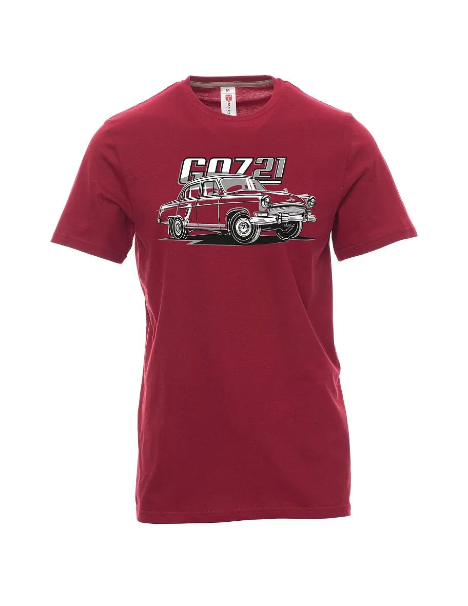 Dunkelrotes T-Shirt für Männer GAZ 21