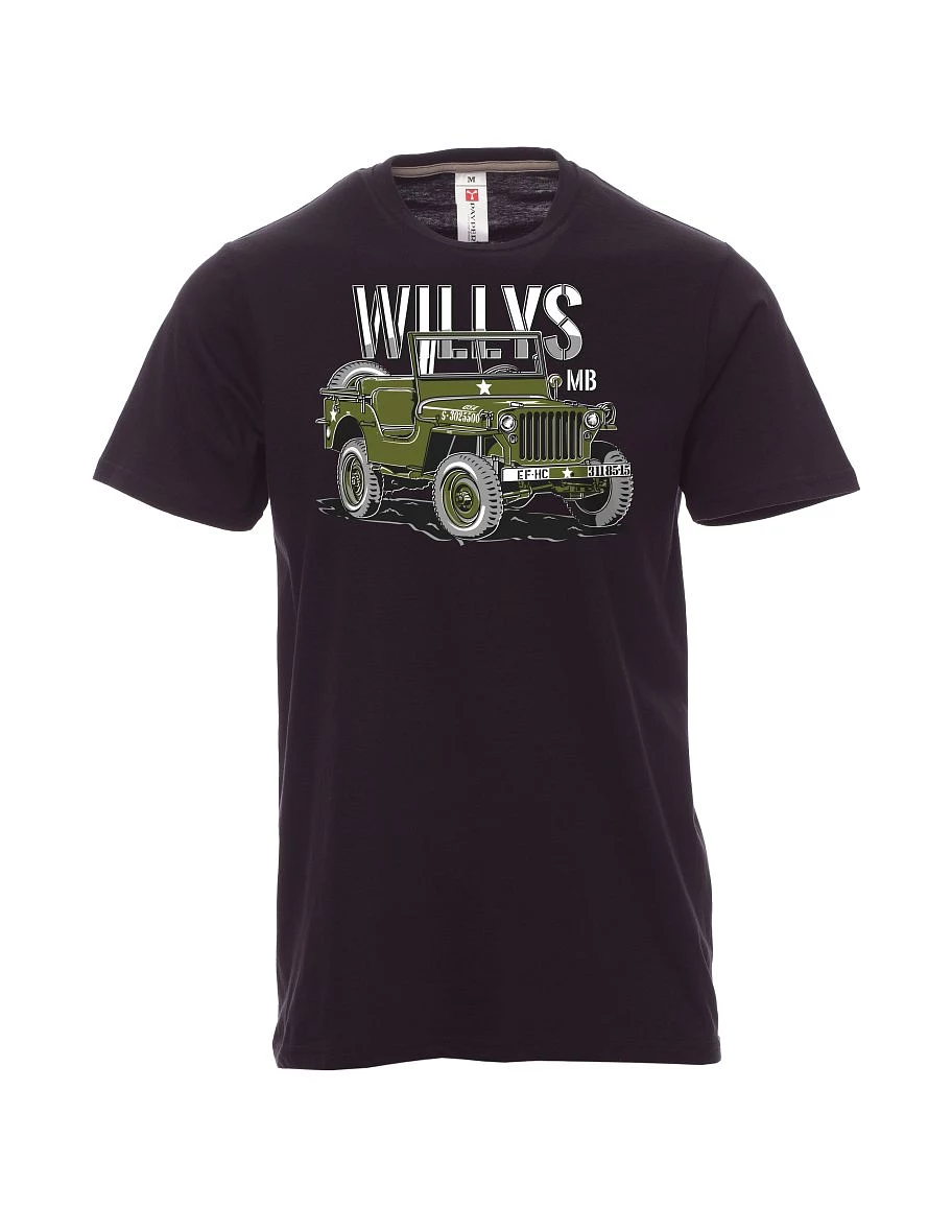 Schwarzes T-Shirt für Männer Willys MB