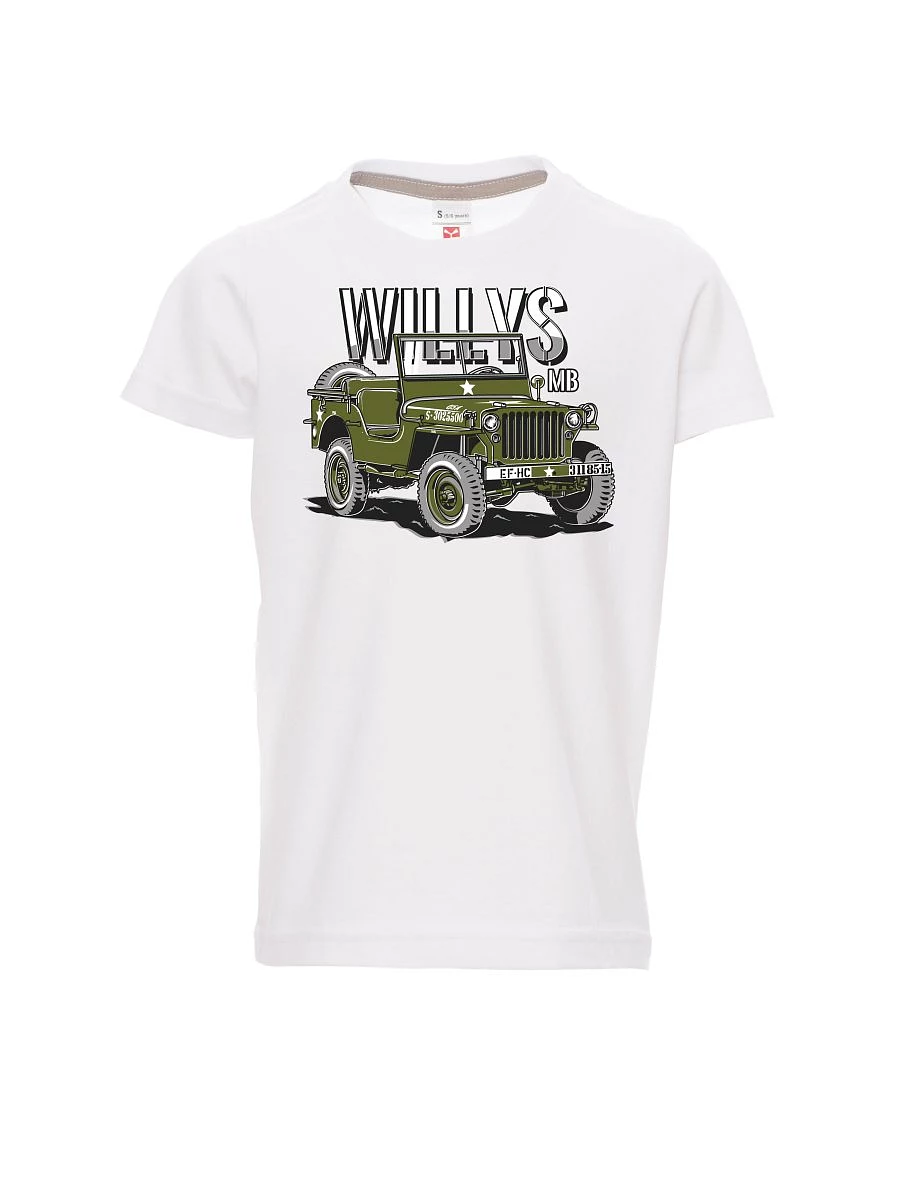 Weißes Kinder T-Shirt Willys MB