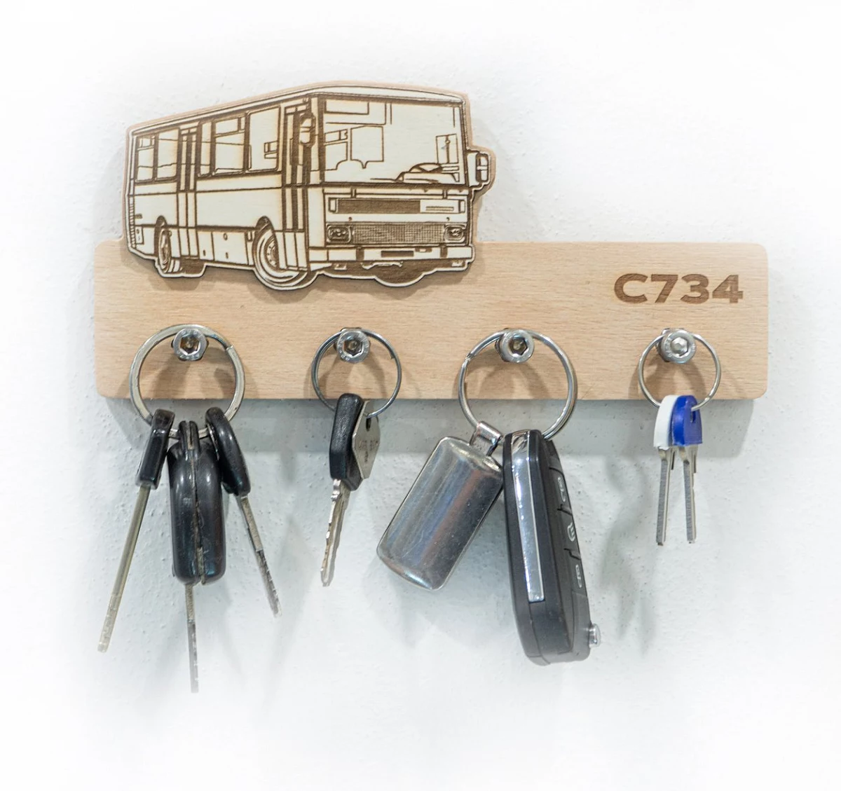 Schlüsselbrett aus Holz Bus C734