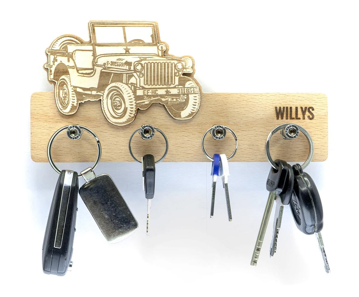 Schlüsselbrett aus Holz Willys MB