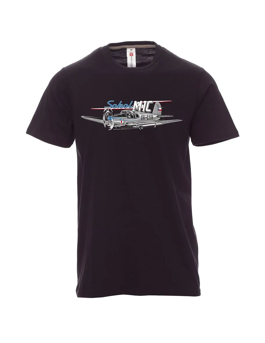Schwarzes T-Shirt für Männer Flugzeug Sokol