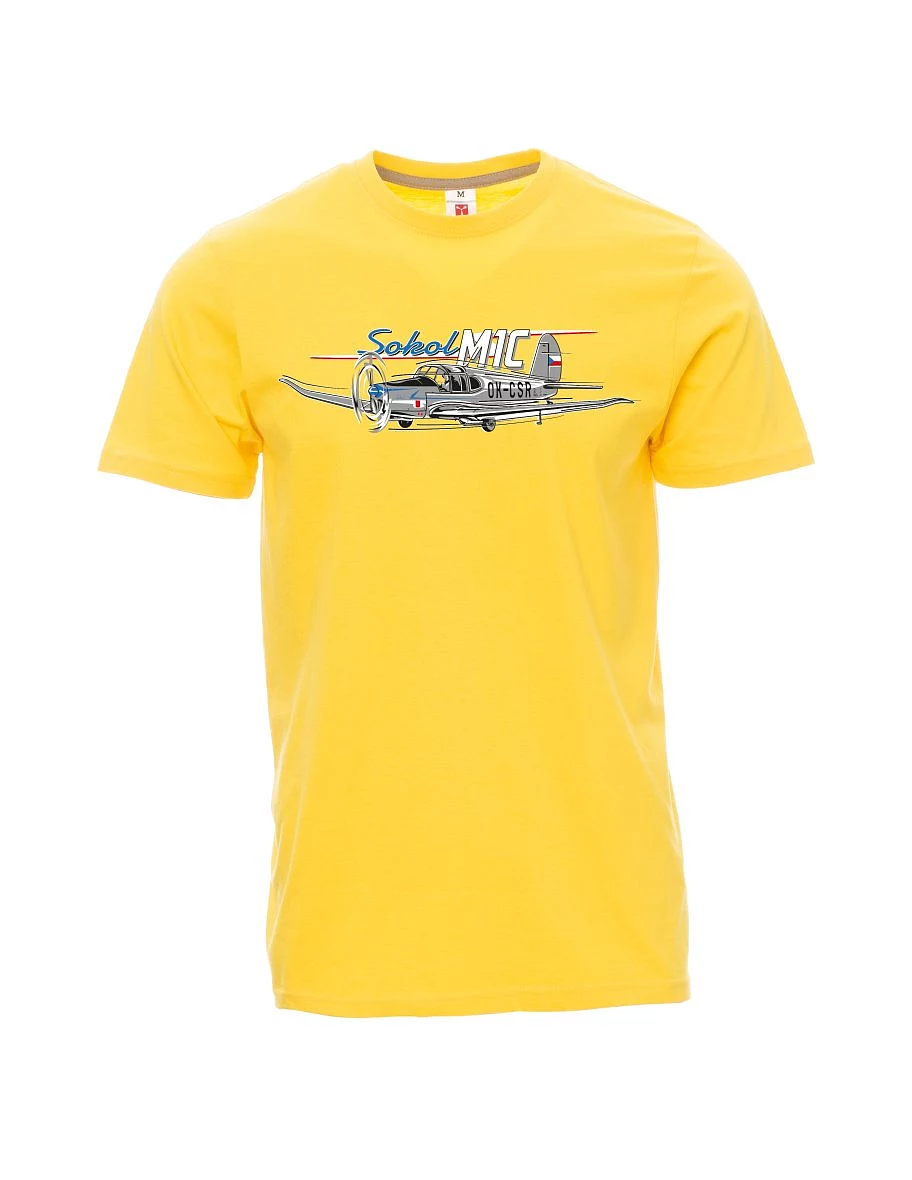 Gelbes T-Shirt für Männer Flugzeug Sokol