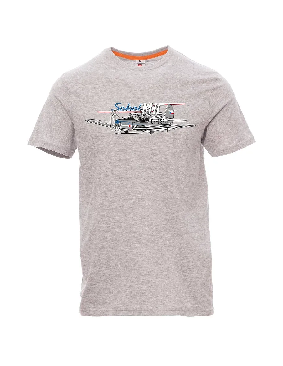 Grau melange T-Shirt für Männer Flugzeug Sokol