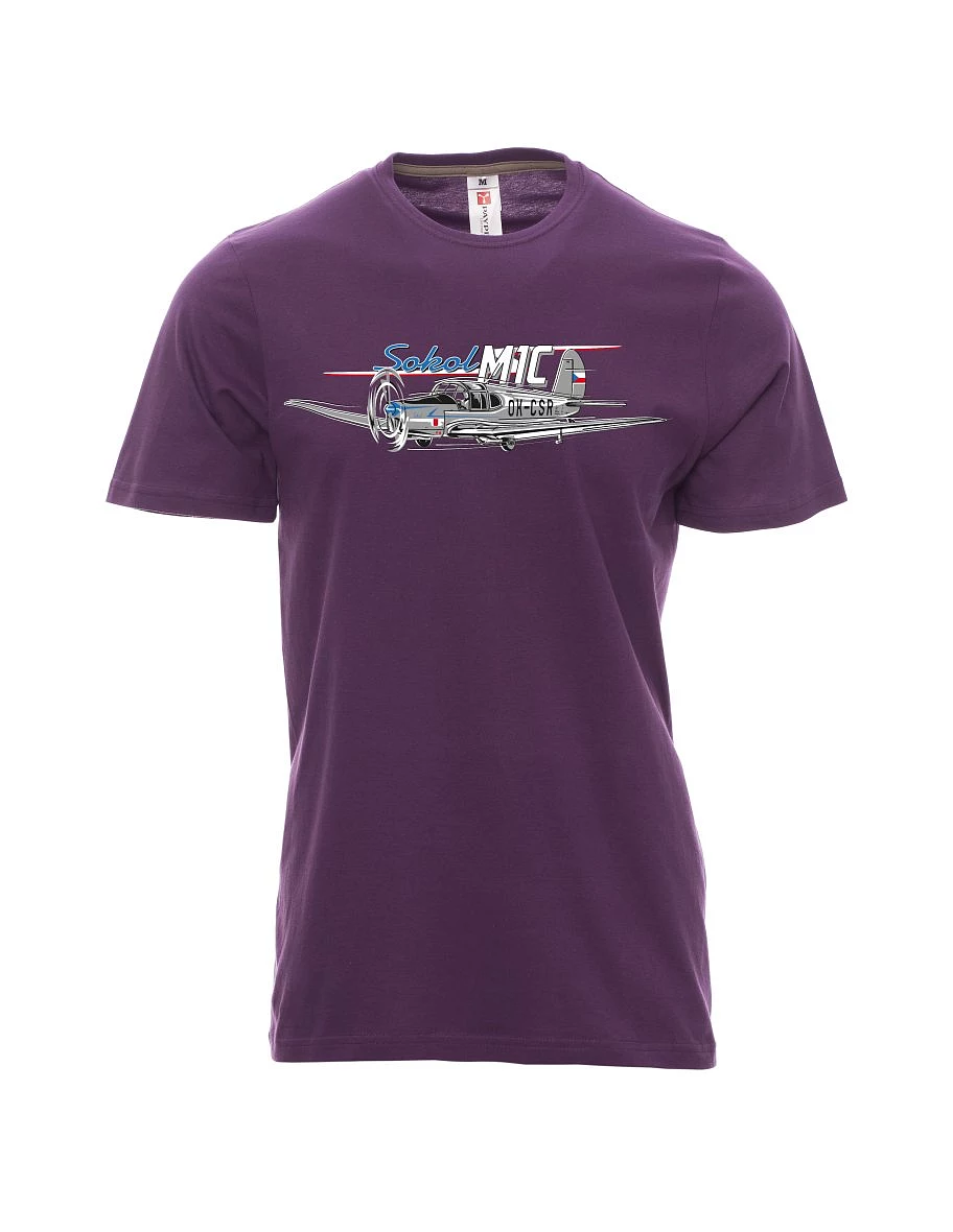 Violett T-Shirt für Männer Flugzeug Sokol