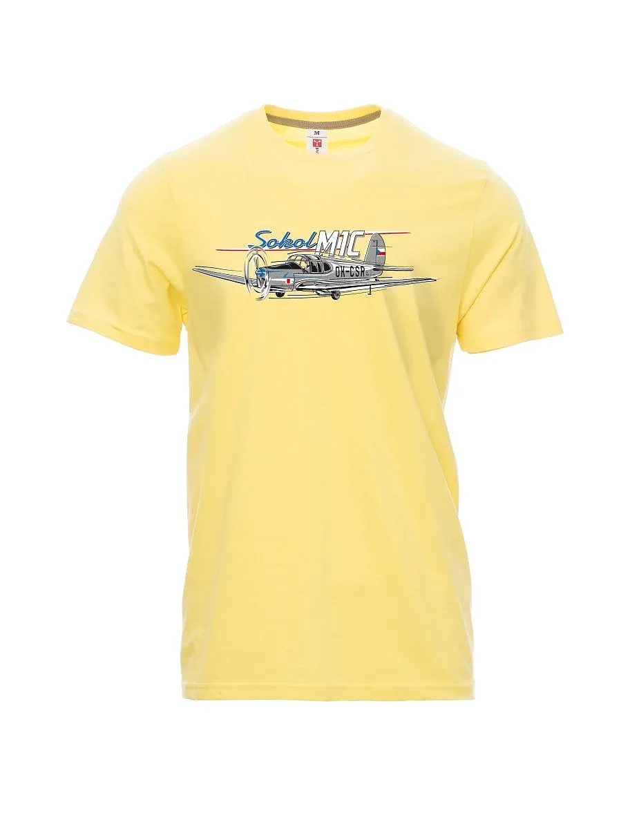 Hellgelb T-Shirt für Männer Flugzeug Sokol