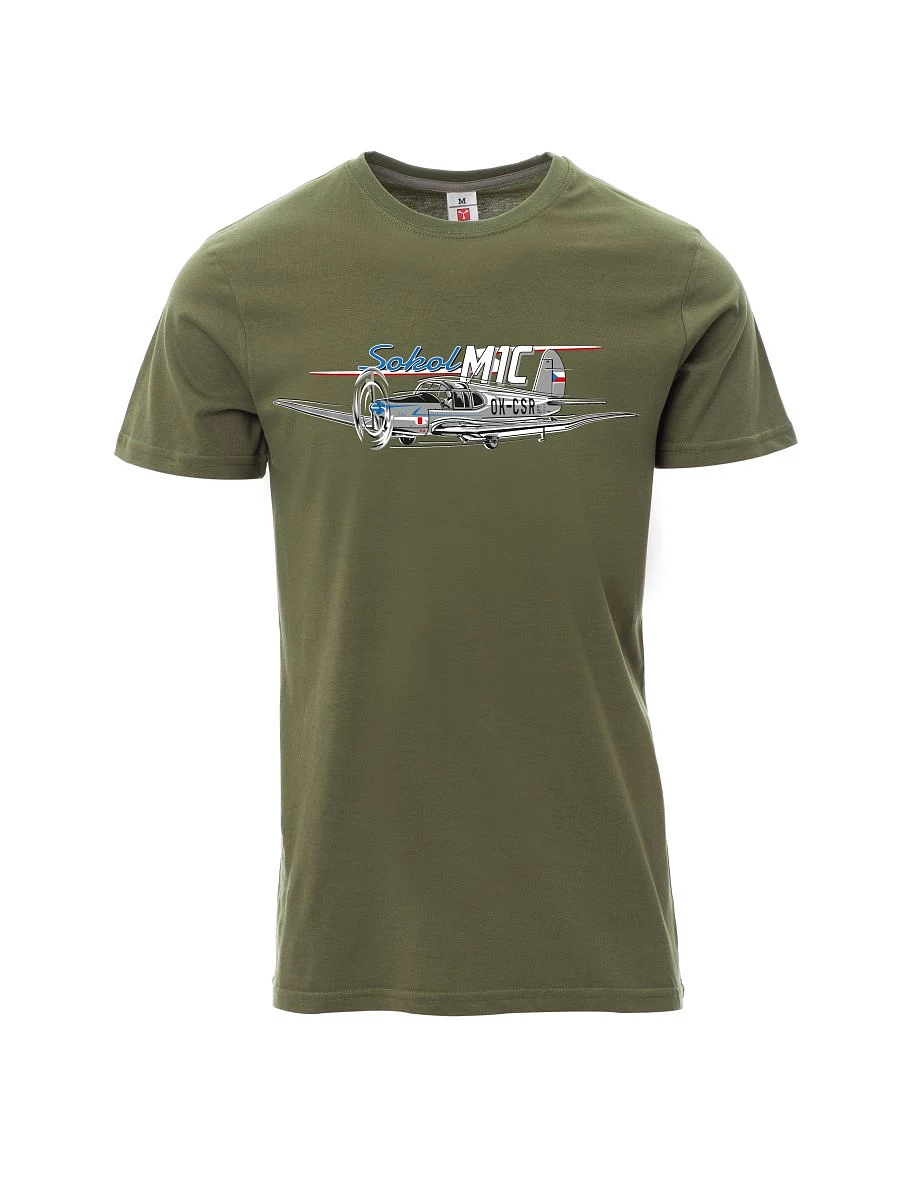 Khaki T-Shirt für Männer Flugzeug Sokol